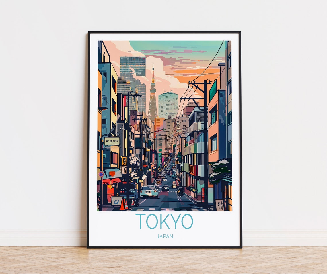 Tokyo Japan Travel Poster Japan City Wall Art Japanese Decor Tokyo Japan Travel Gifts Personalised Present Wedding Gifts