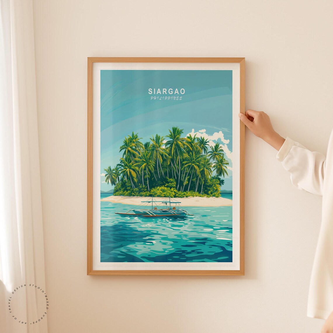 Siargao Philippines Palm Island Outrigger Boat Turquoise Sea Poster - Image 5