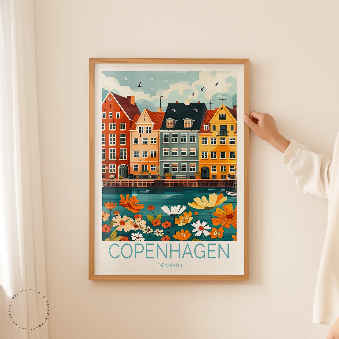 Copenhagen Denmark Travel Poster, City Art Print - Image 2