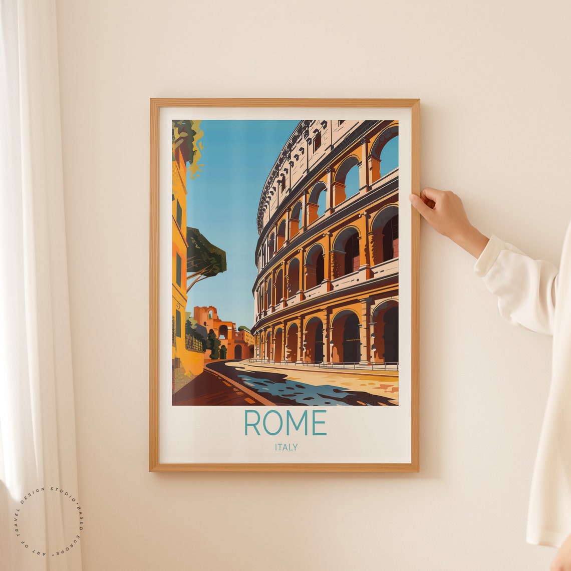 Rome Italy Colosseum Close Up Ancient Landmark Travel Poster - Image 2