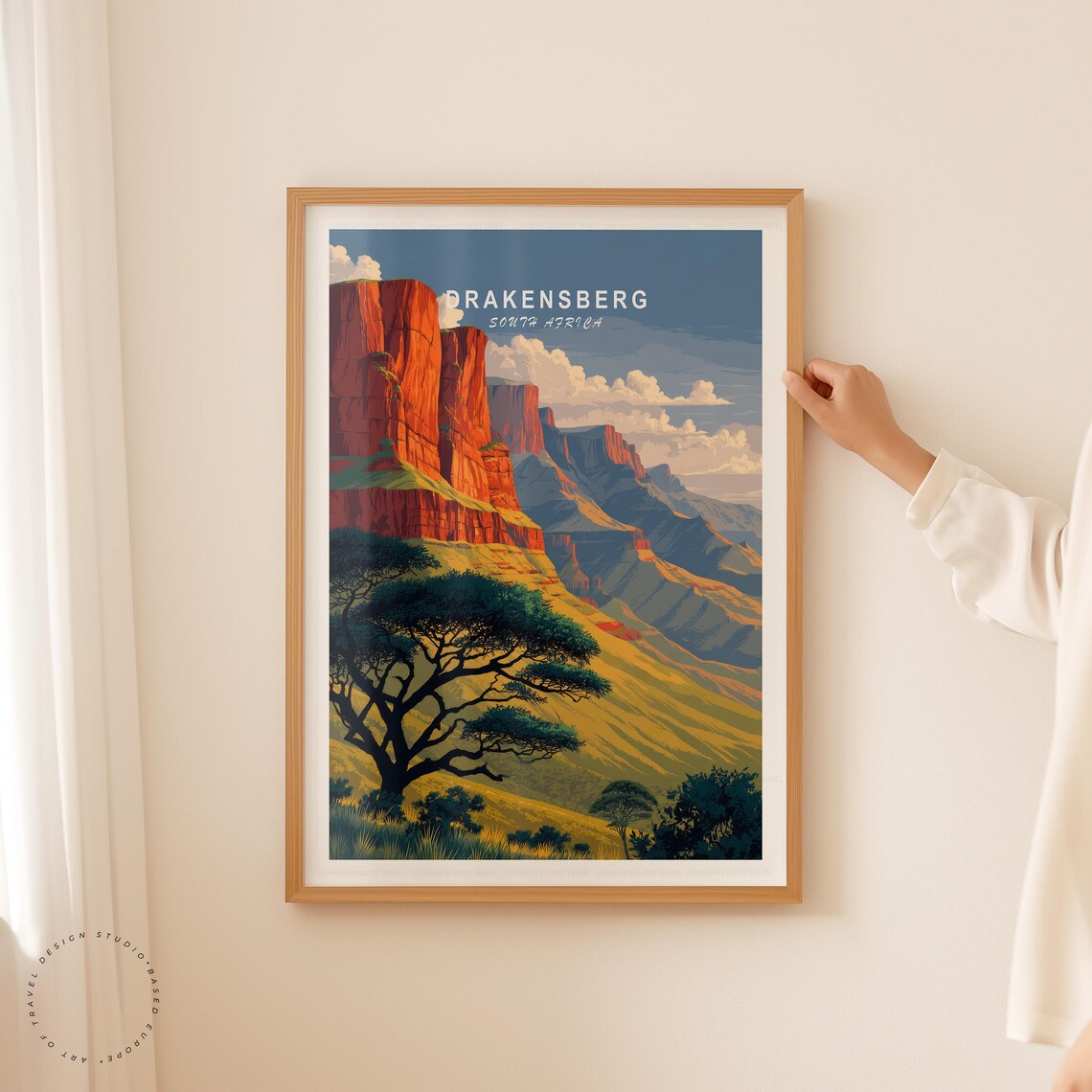 Drakensberg South Africa Red Rock Amphitheatre Sunset Travel Poster - Image 5