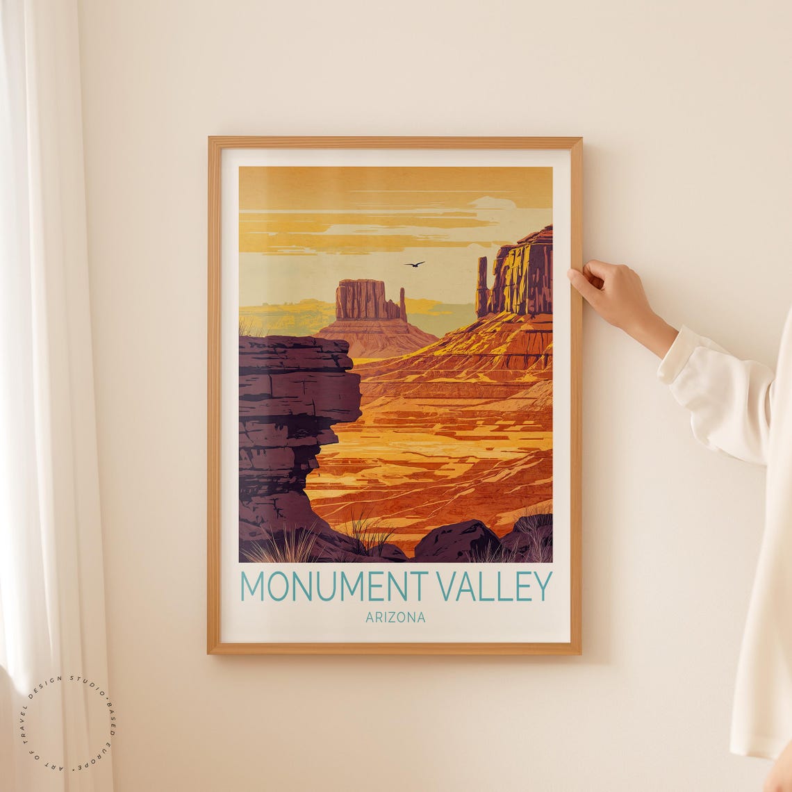 Monument Valley Arizona Desert Mesas Sunset Golden Hues Poster - Image 2