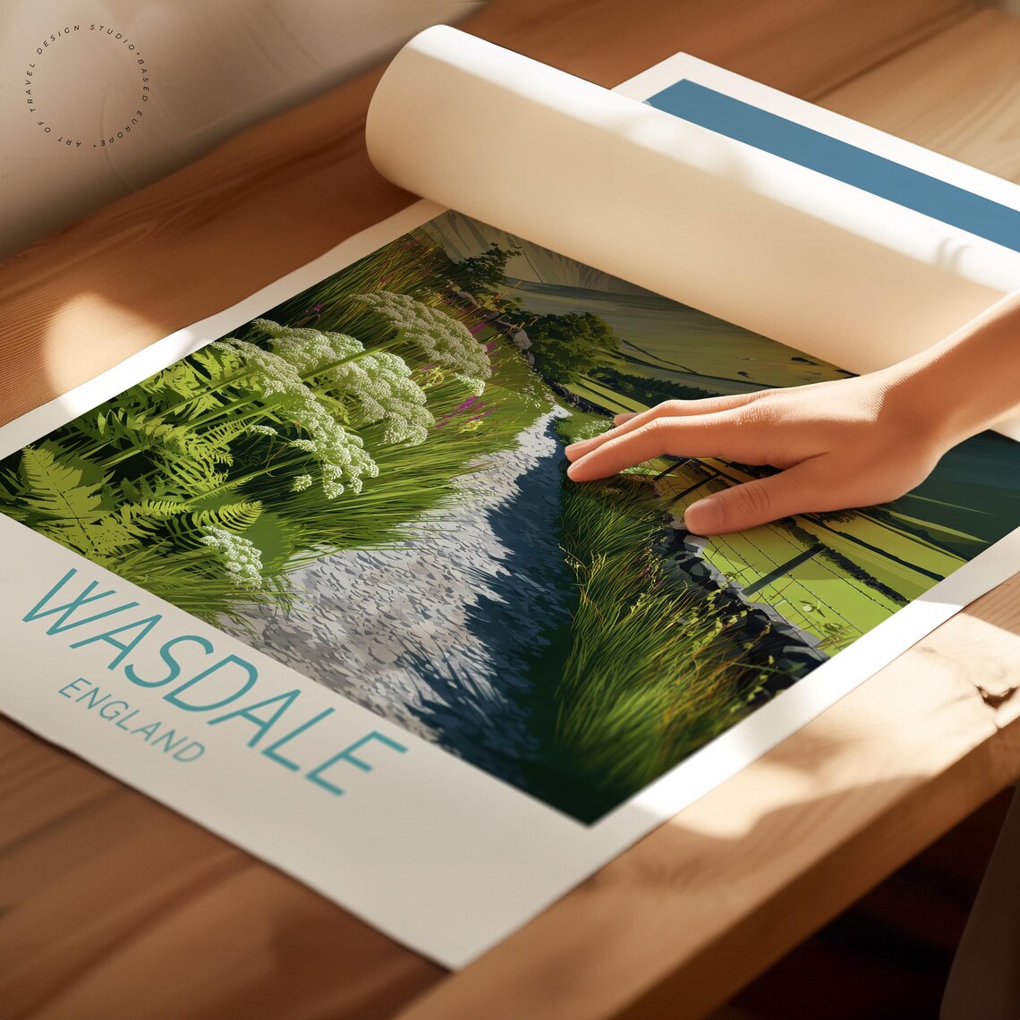 Wasdale England Green Valley Path Fell Walk Summer Travel Poster - Image 2