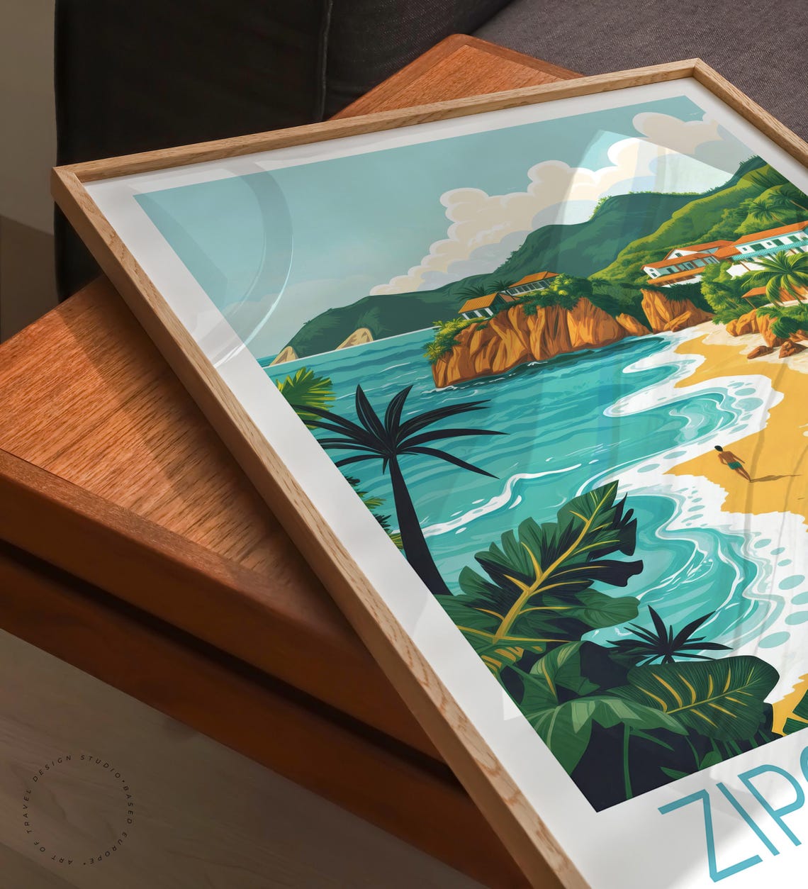 Zipolite Beach Travel Poster, Mexico Art Print - Image 6