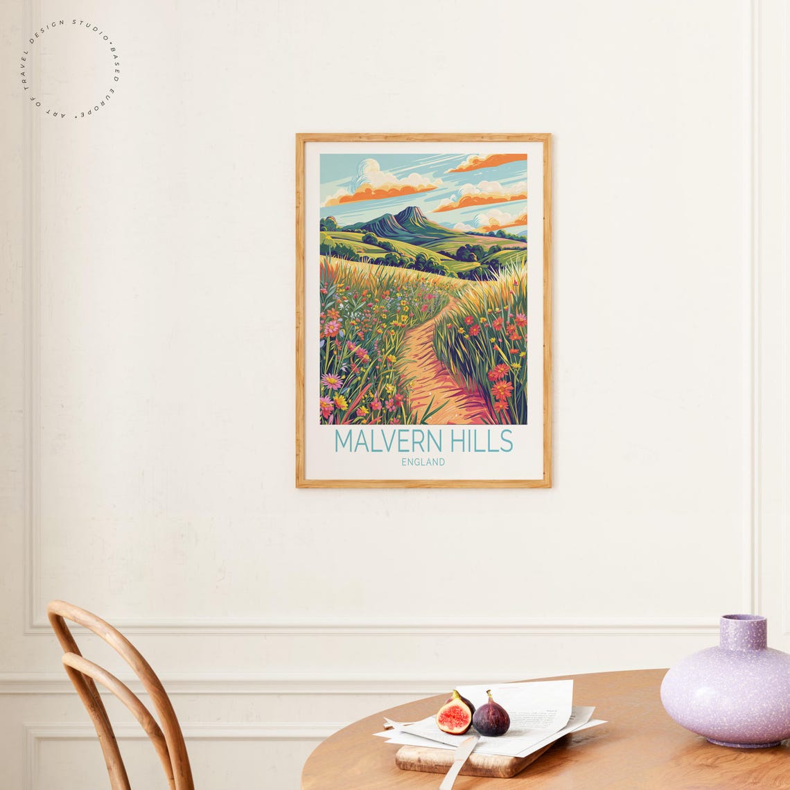 Malvern Hills England Wildflower Path Sunset Meadow Travel Poster - Image 4