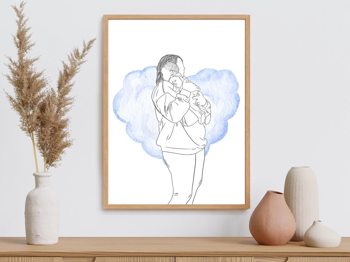 Custom Godmother Line Drawing, Personalized Gift - Image 2