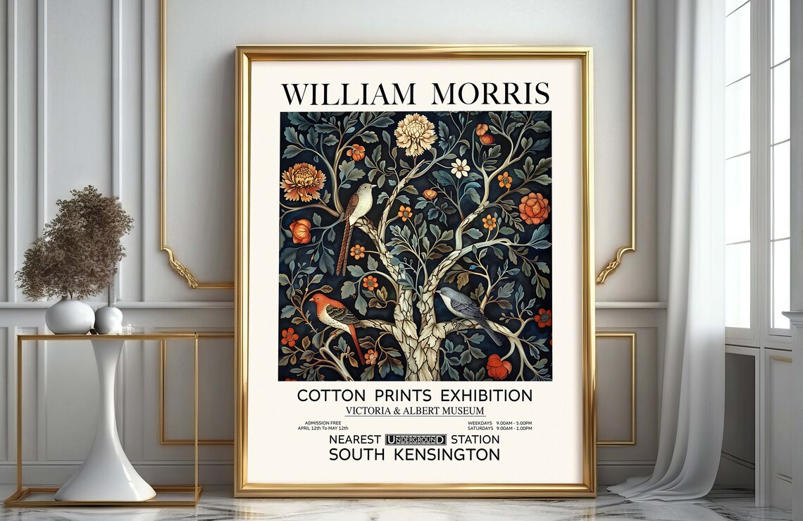 William Morris Singing Birds Vintage Art Print
