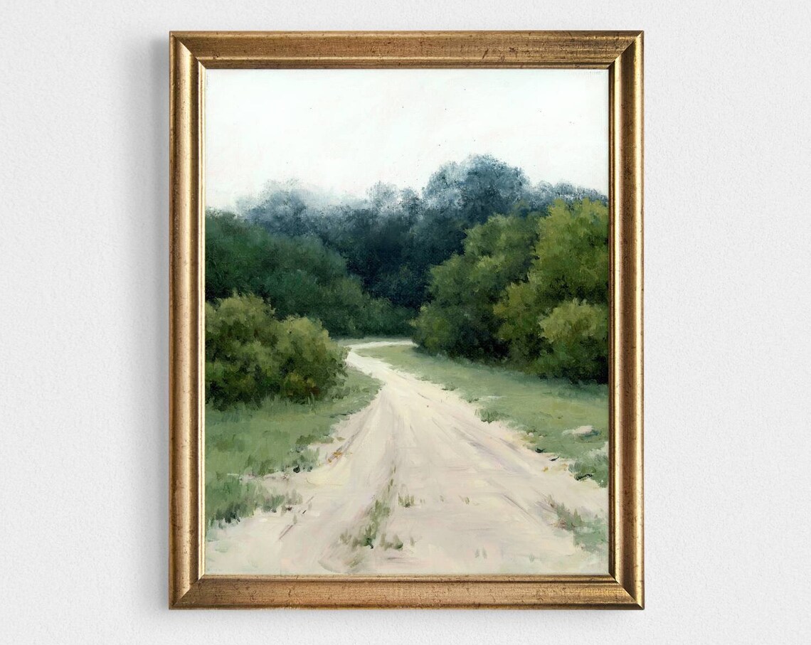 Oil Painting Landscape Art Print, Countryside