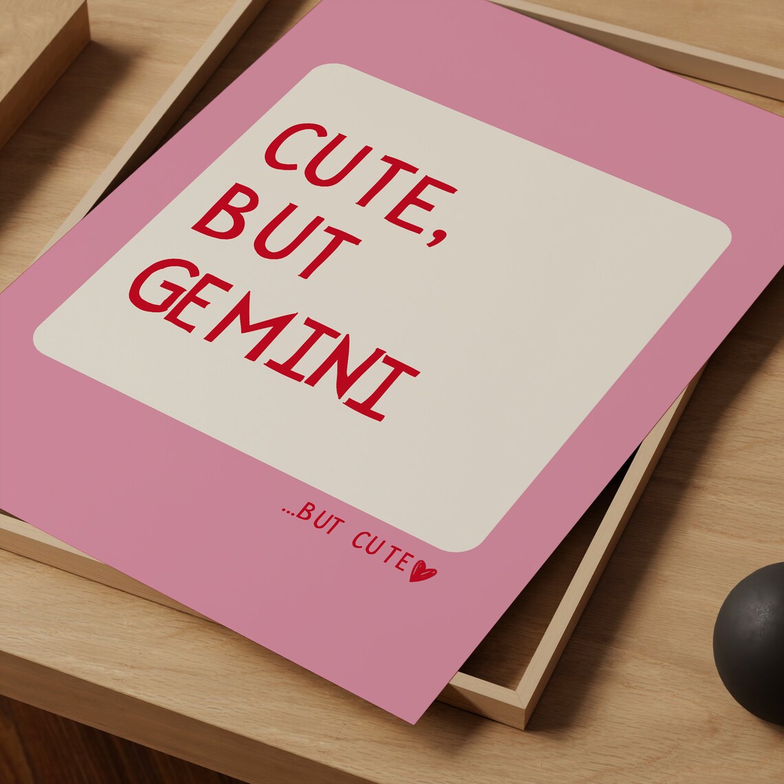 Gemini Cute Quote Zodiac Art Print, Dorm Decor - Image 3
