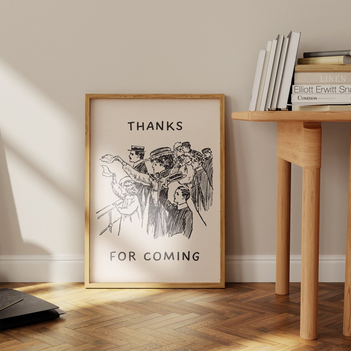 Thanks For Coming Vintage Lady Quote Art Print - Image 2