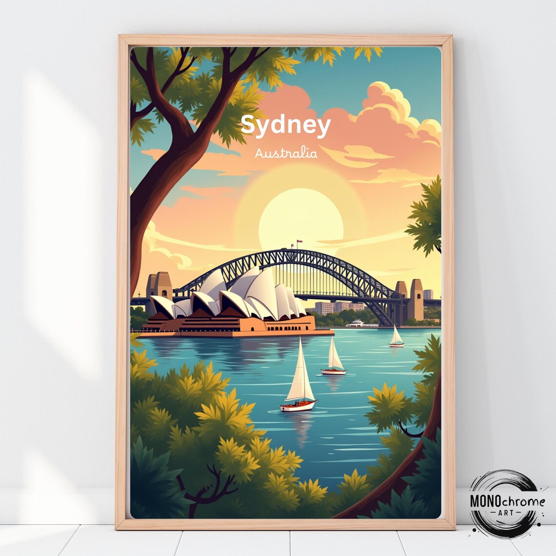 Sydney Travel Poster, Australia Birthday Gift