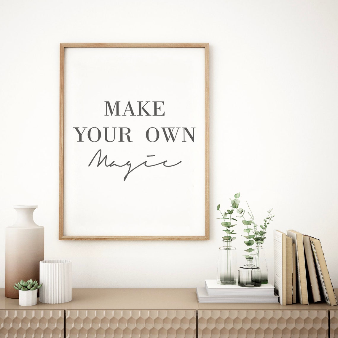 Make Your Own Magic Inspirational Script Typography Quote Poster - Image 2