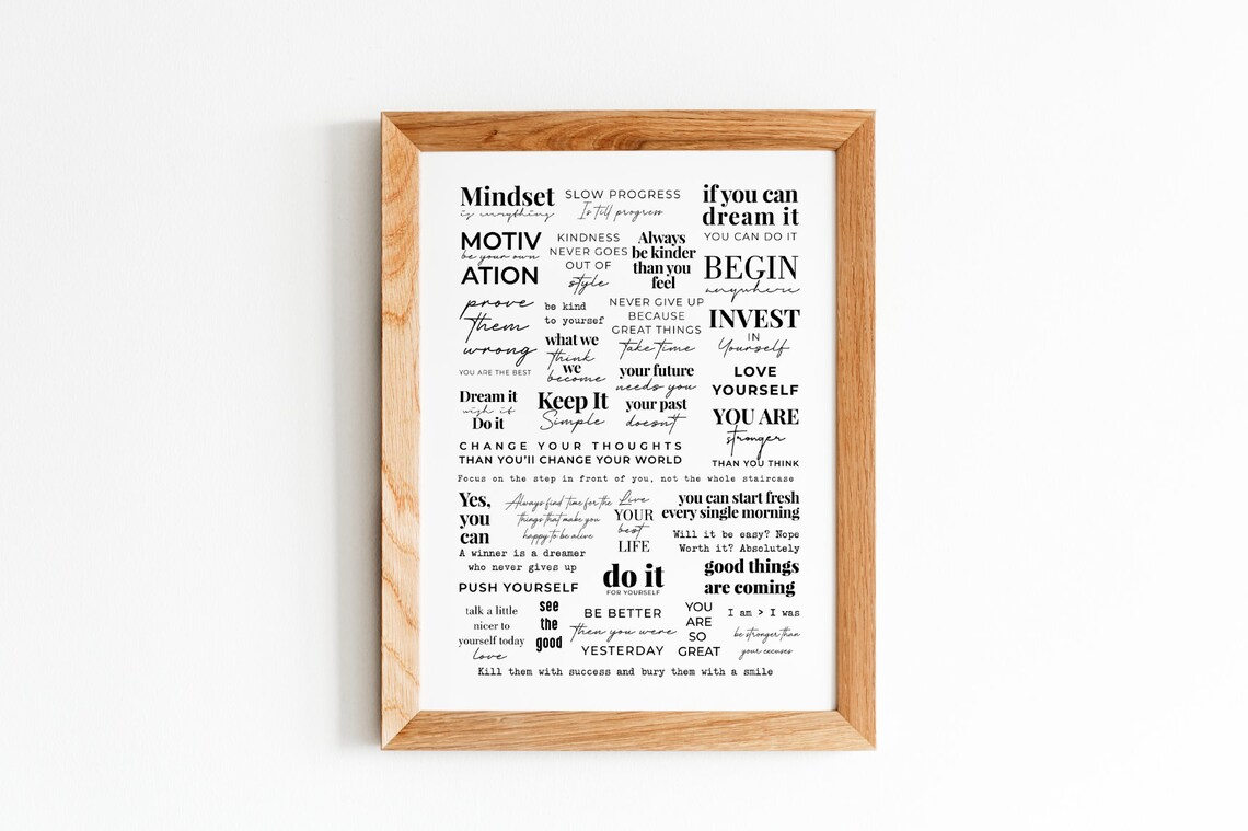Motivational Quote Collage Poster Typography Inspiration Design - Image 5