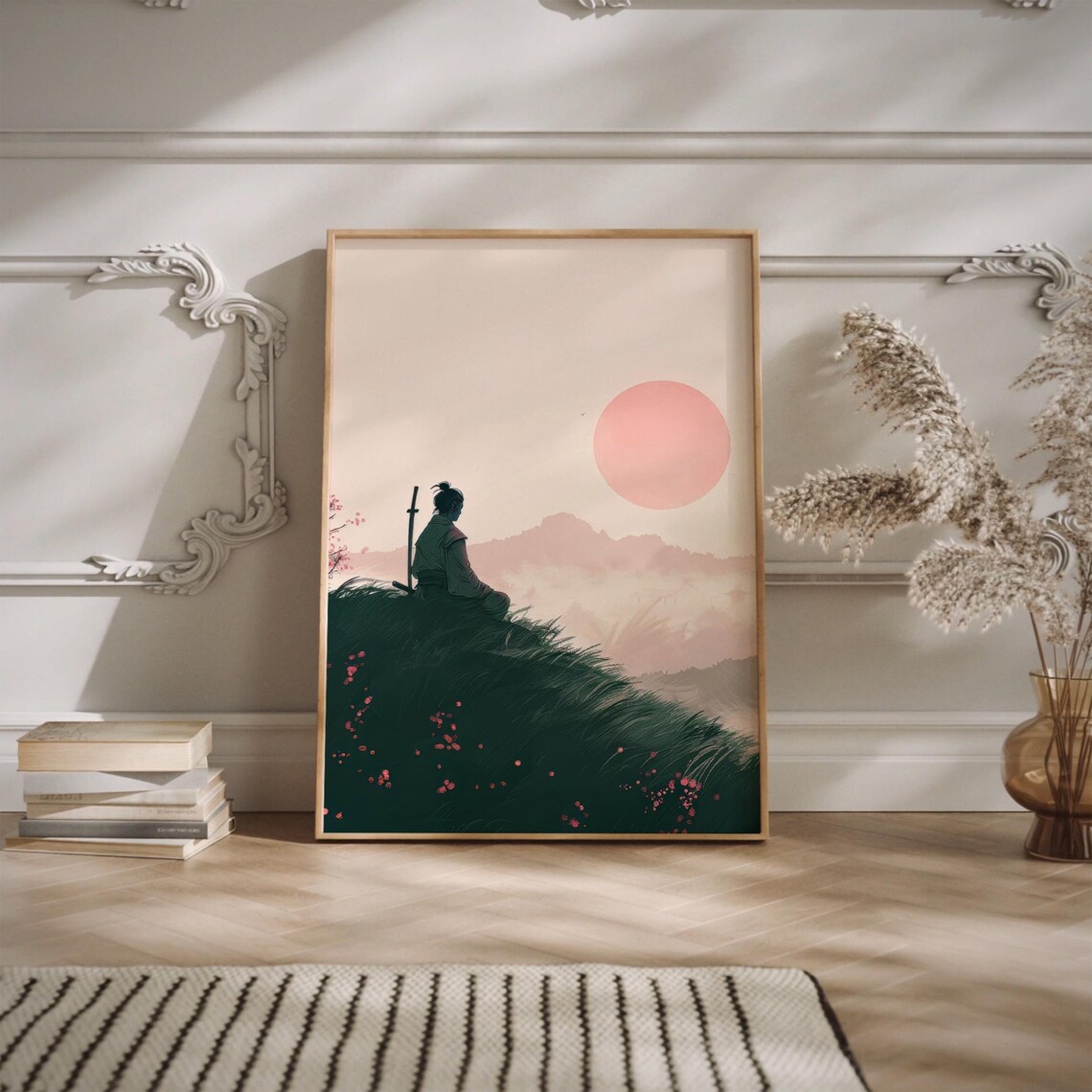 Samurai Sunset, Zen Meditation Wall Art - Image 2