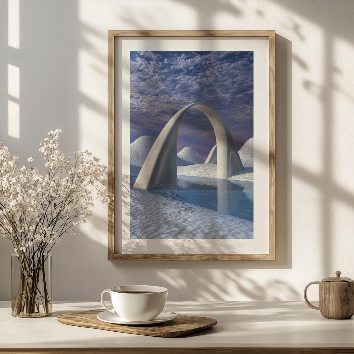 Dreamlike Abstract Landscape Print Moody Grey Minimalist Art A1a5