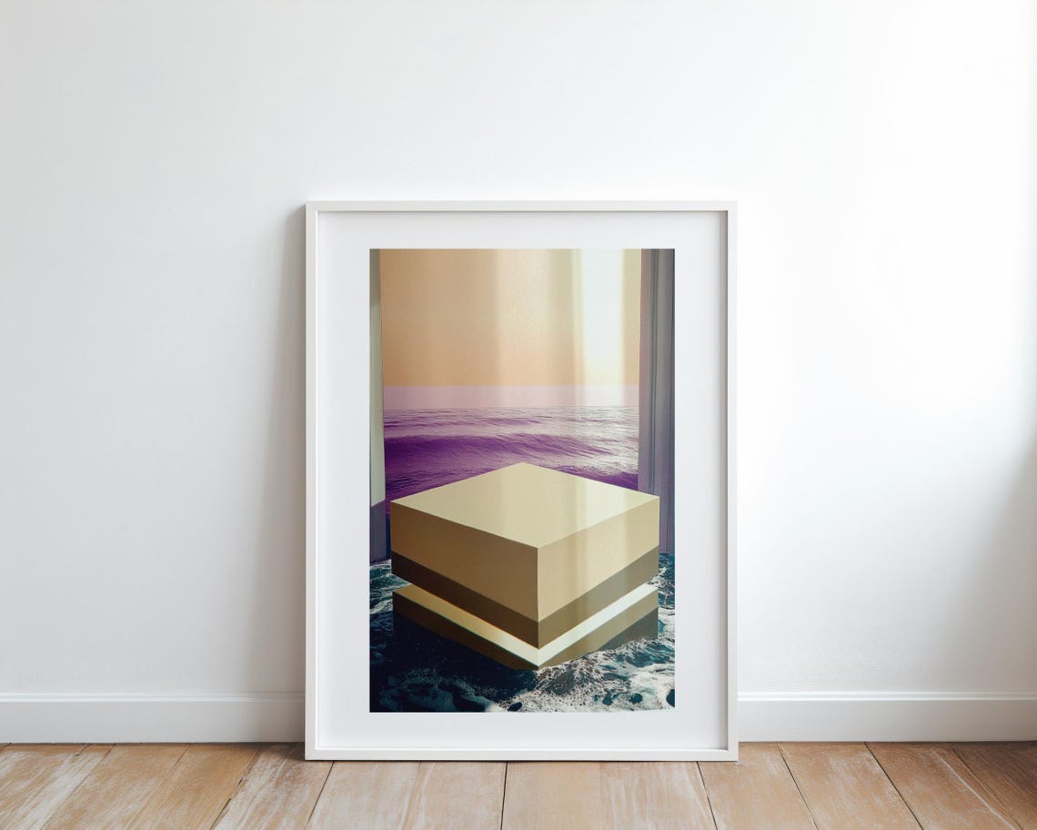Survival Abstract Wall Art Print Purple And Sage Green Poster Minimalist Maximalist Home Decor Landscape