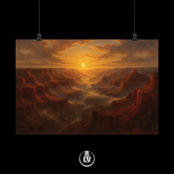 Sunset Canyon Matte Horizontal Poster Wall Art Decor Natureinspired Home Gift For Nature Lovers Relaxing Landscape Apls 104