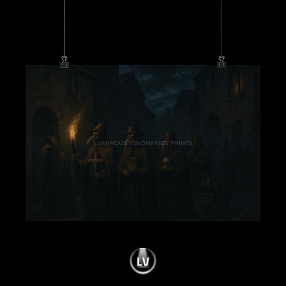 Mysterious Matte Horizontal Posters Dark Art Print Gothic Decor Haunted House Wall Halloween Macabre Gift Apmd 25