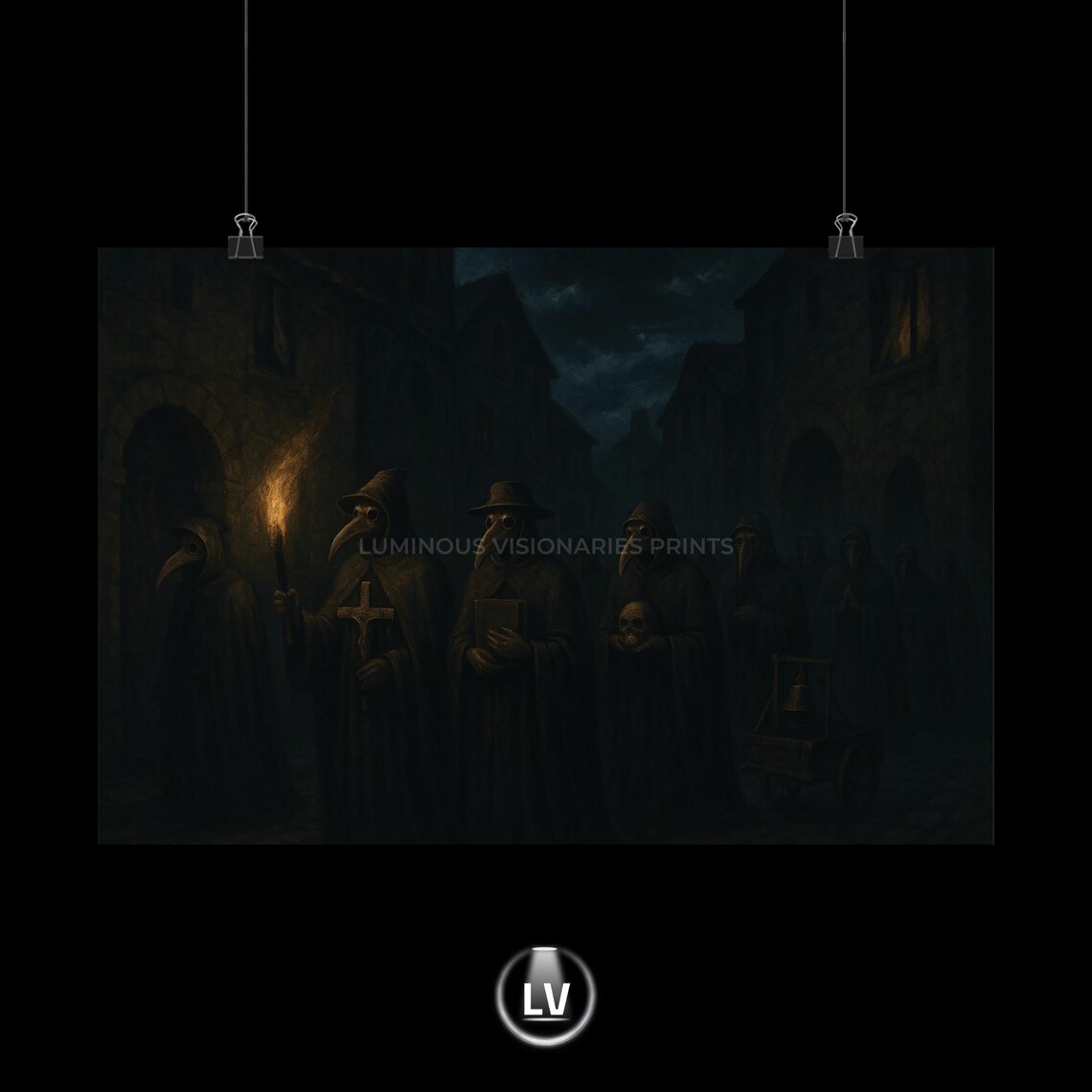Mysterious Matte Horizontal Posters Dark Art Print Gothic Decor Haunted House Wall Halloween Macabre Gift Apmd 25