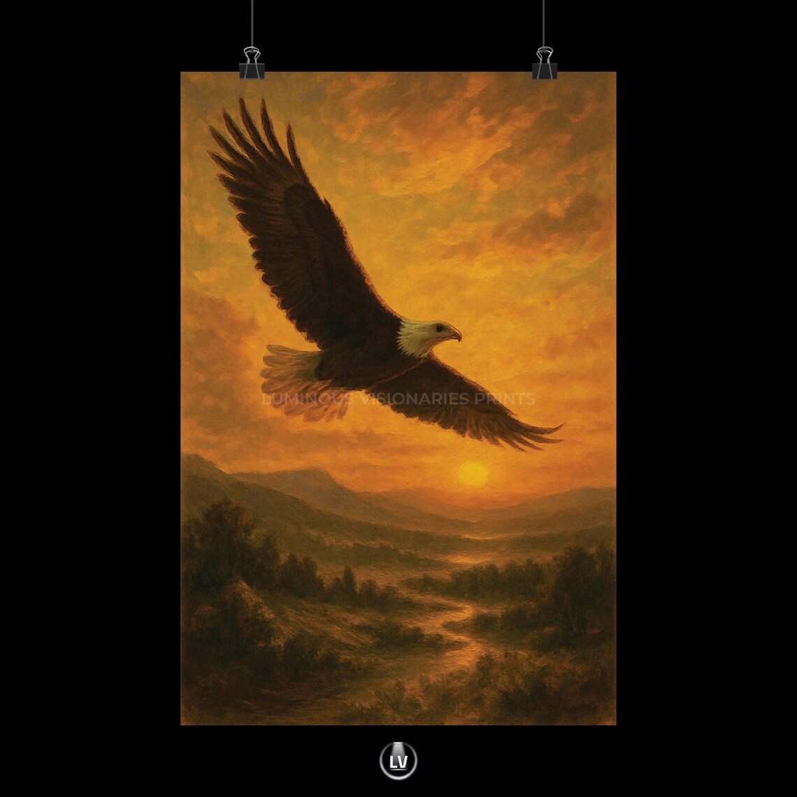 Majestic Eagle Poster, Wildlife Art Print