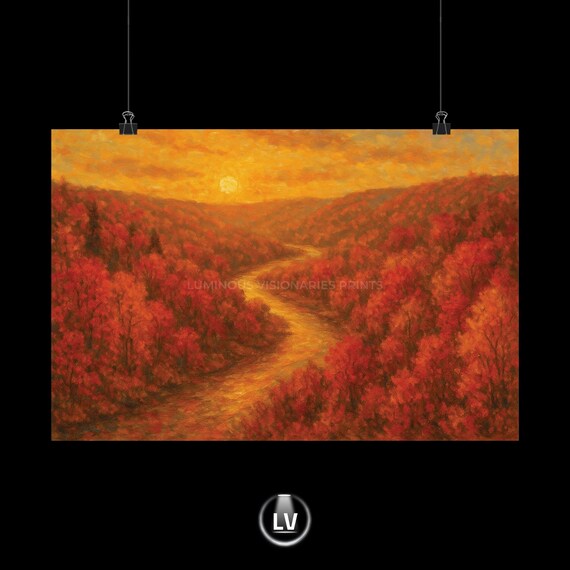Autumn Landscape Poster, Fall Decor