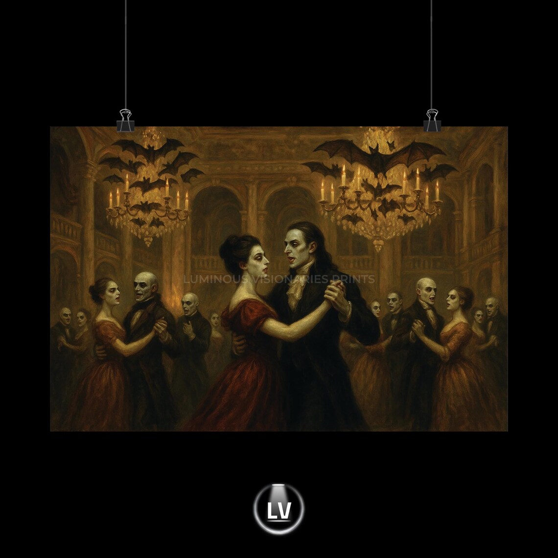 Gothic Dance Matte Horizontal Posters Halloween Wall Art Spooky Home Decor Vintage Style Prints Unique Gift Ideas Apchg 33