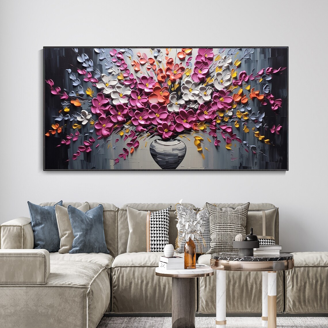 Colorful Floral Abstract Plant Landscape Art Print - Image 3