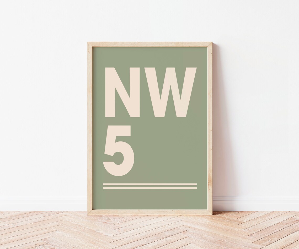 Custom Postcode Typographic Art, Personalised Home Decor