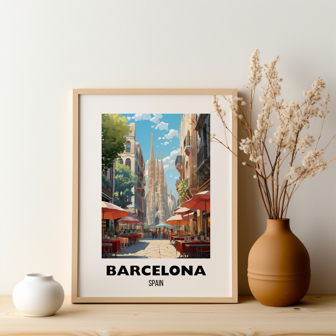 Barcelona Travel Poster Wall Art City Art Poster Europe Travel Prints Spain Art Barcelona Gift Barcelona Print Art - Image 2