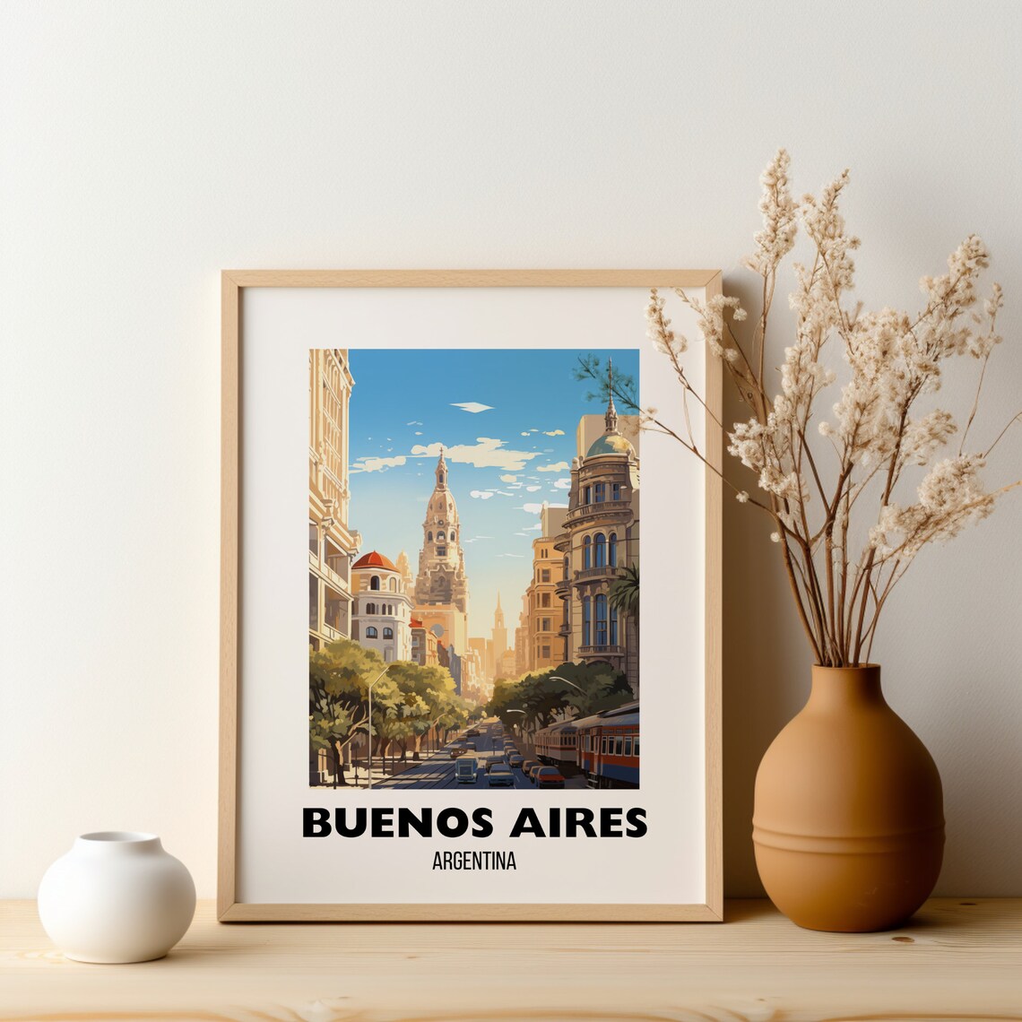 Buenos Aires Argentina Grand City Avenue Street Travel Poster - Image 2