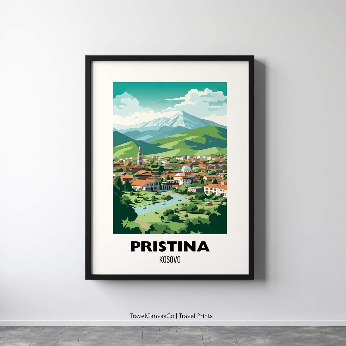 Pristina Kosovo Travel Poster, City Art Print