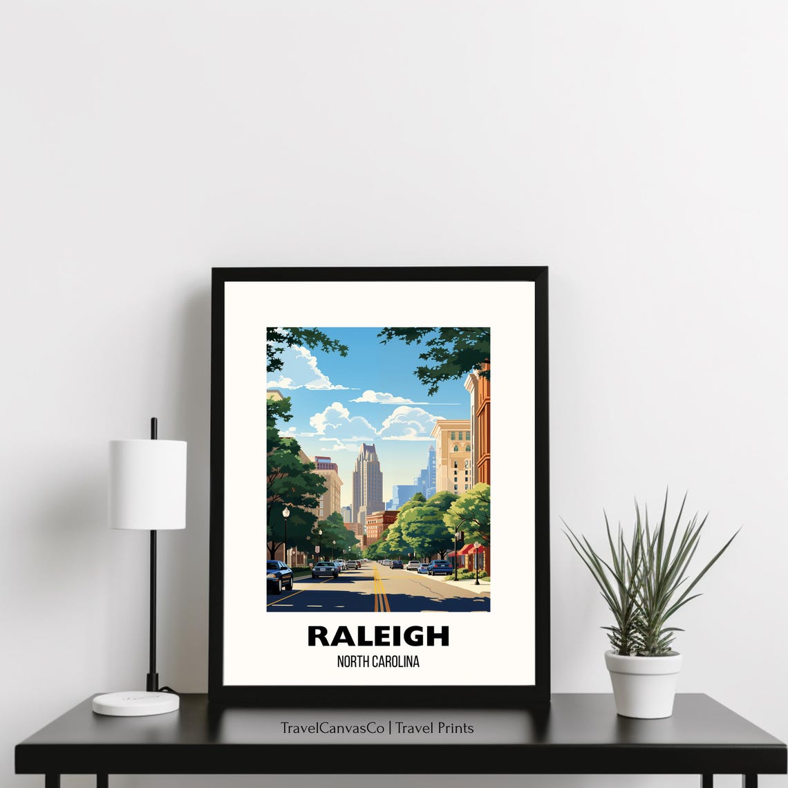 Raleigh North Carolina Travel Print Wall Art Raleigh Nc City Poster Raleigh United States Travel Art Gift Art - Image 3