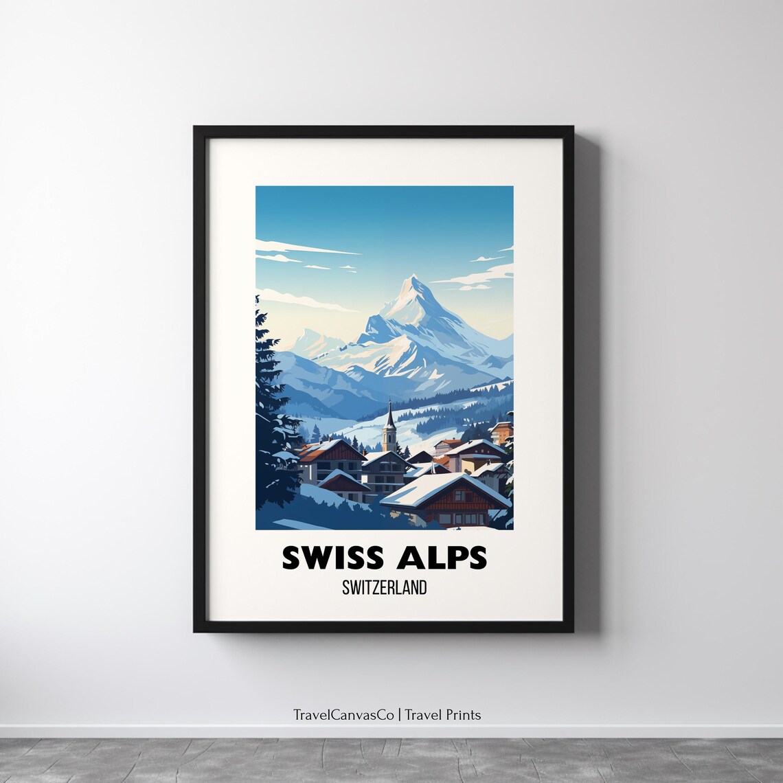 Swiss Alps Travel Print Wall Art Swiss Alps Poster Swiss Alps Switzerland Gift Switzerland Poster Home Decor Swiss Alps