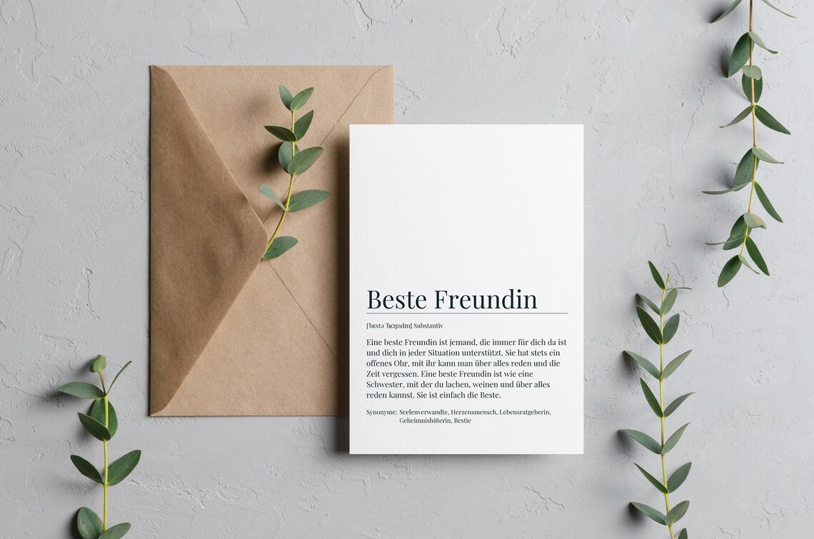 Best Friend Definition Poster Print, Gift Card Style - Image 4