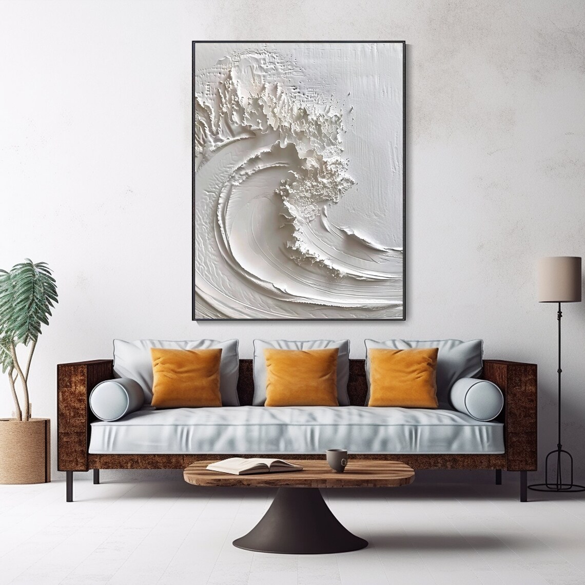 Abstract Wave Seascape, Modern Wabi-Sabi Art Print - Image 2