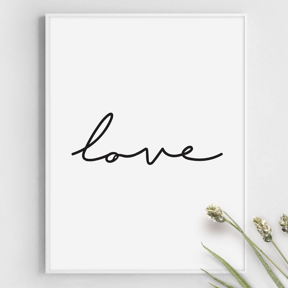 Love Print Love One Line Art Poster Love Wall Art Love Sign Quotes About Love St Valentine Gift Living Room Decor Love Word Poster