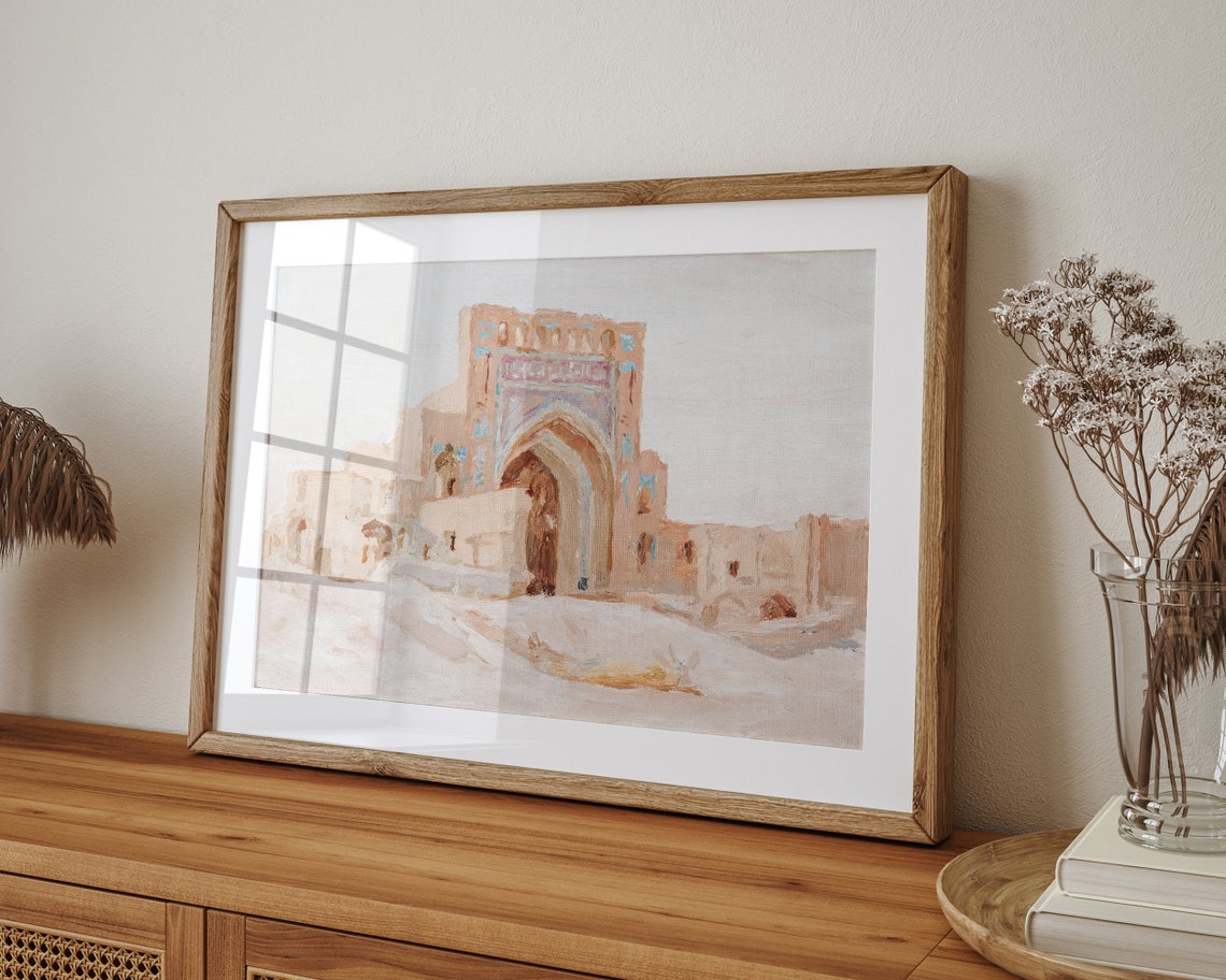 Islamic Mosque Arched Gateway Watercolor Print Middle Eastern Art - Image 2