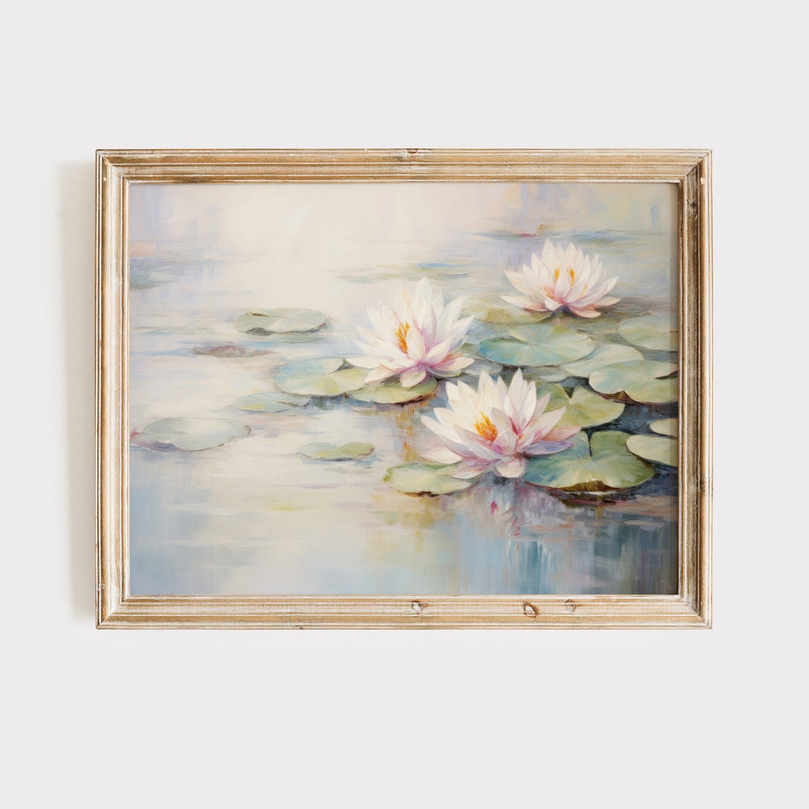 Water Lilies Print Water Lilies Painting Garden Print Water Lilies Wall Art Water Lilies Oil Painting Flower Art Print