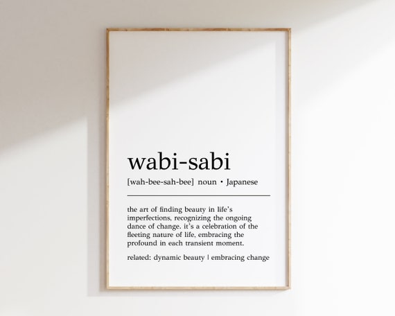 Wabi Sabi Definition Print, Japanese Wall Art