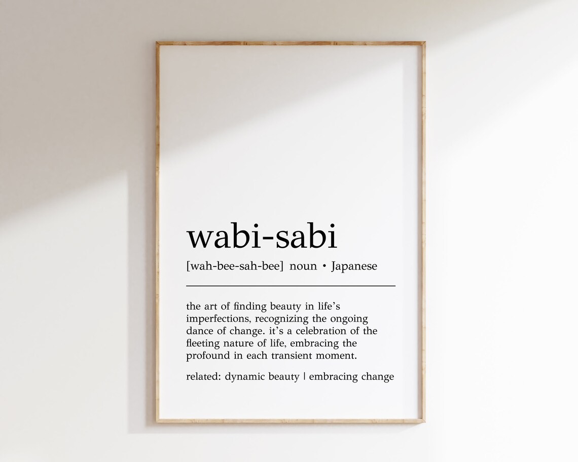 Wabi Sabi Definition Print, Japanese Wall Art