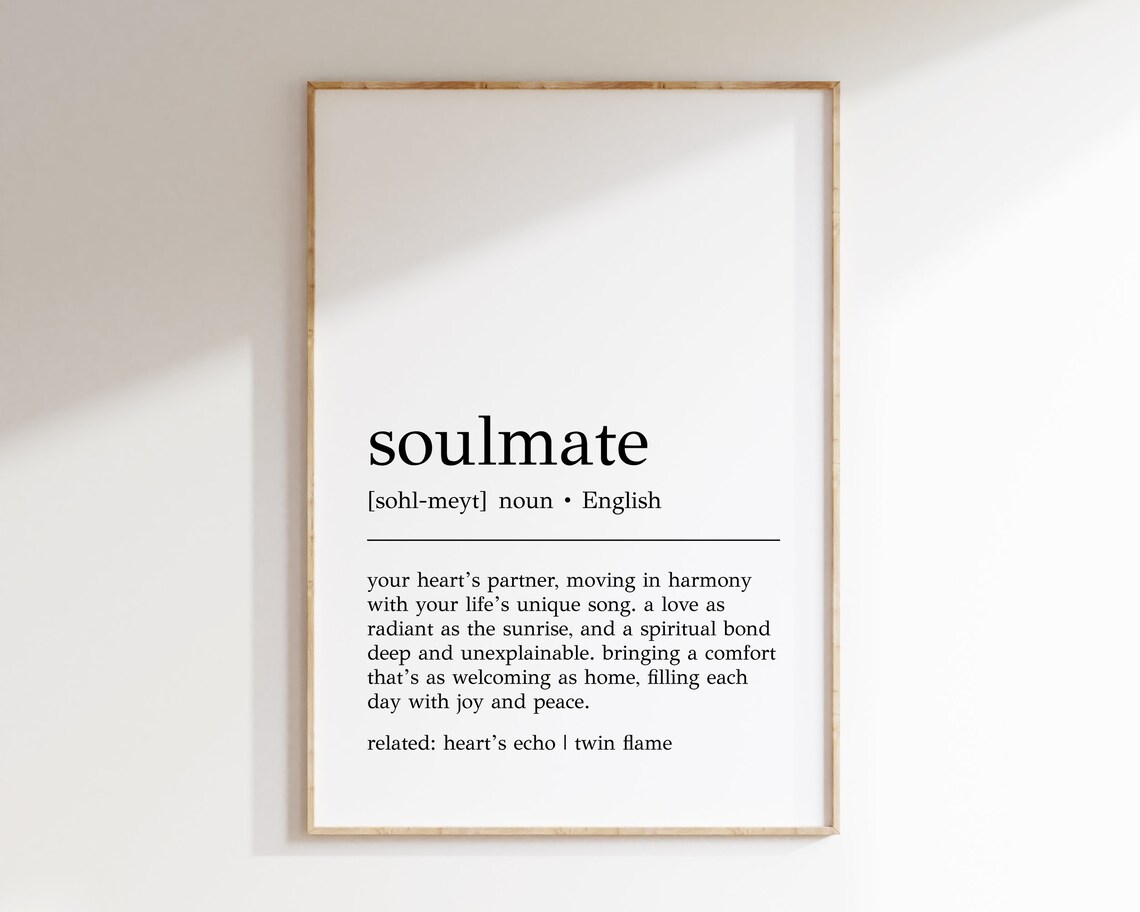 Soulmate Definition Typography Quote Art Print