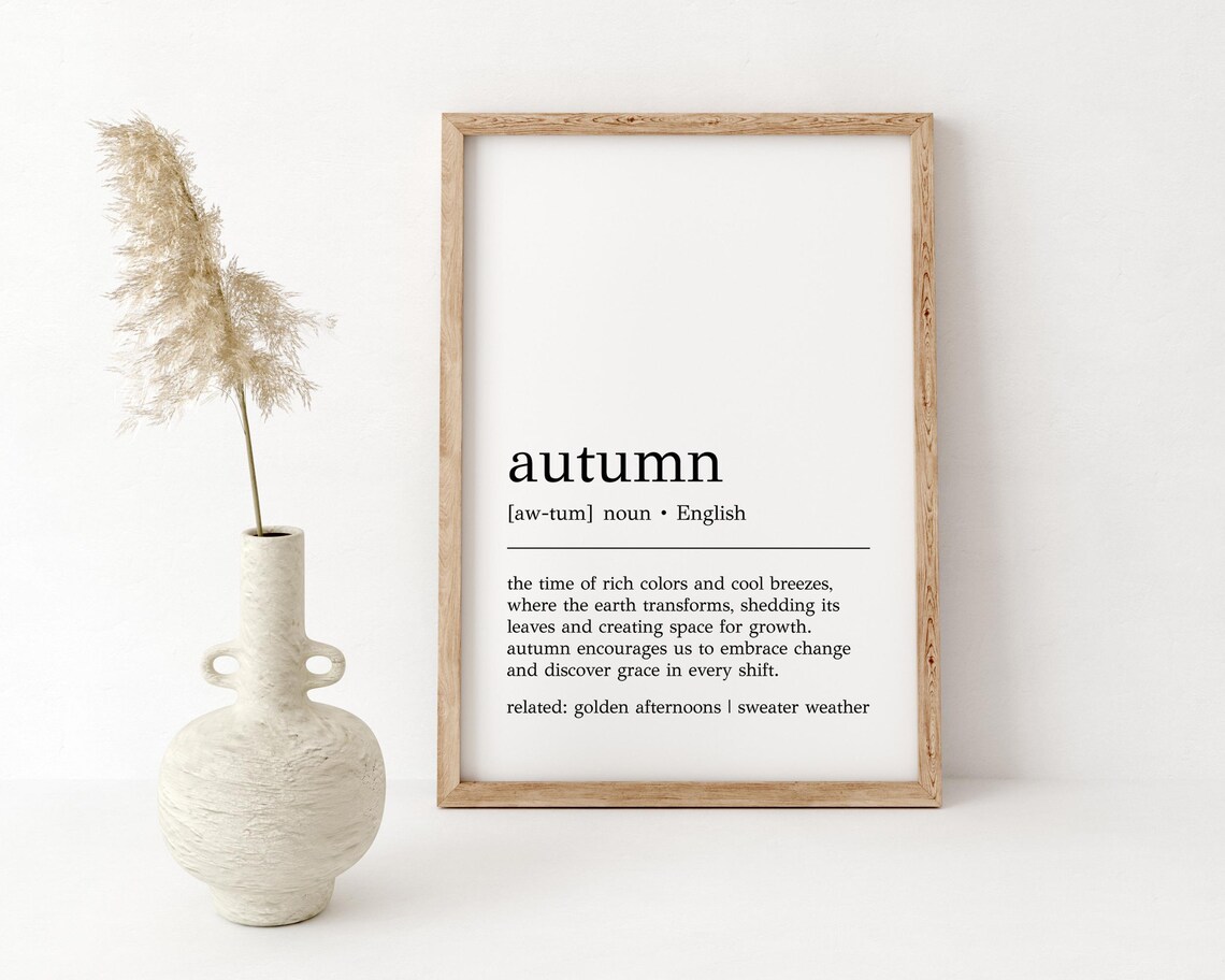 Autumn Definition Print, Minimalist Fall Wall Art - Image 2
