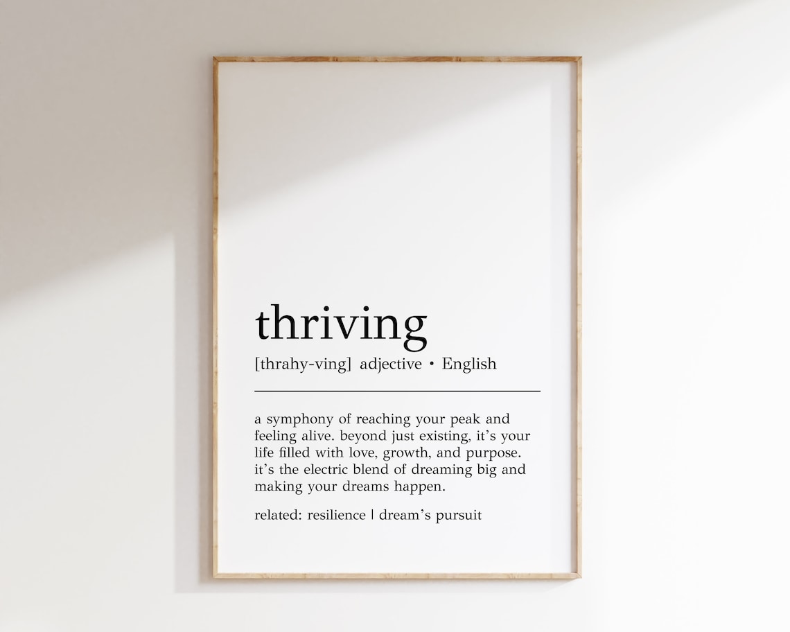 Thriving Definition Motivational Wall Art Print
