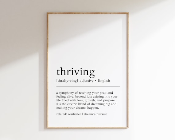 Thriving Definition Motivational Wall Art Print