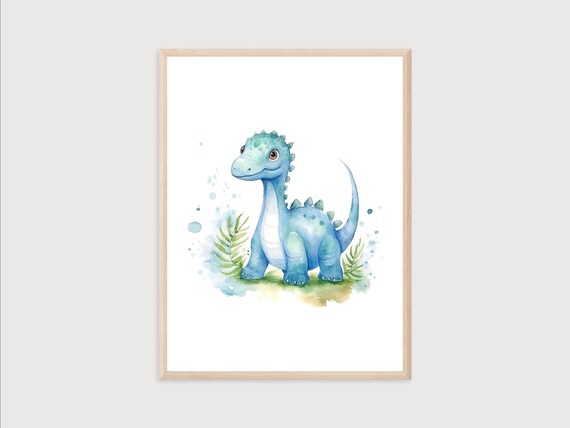 Baby Dinosaur Print Print Dinosaur Nursery Wall Decor Watercolor Dinosaur Nursery Print Cute Dinosaur