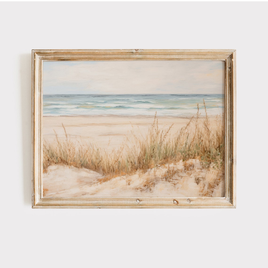 Tranquil Beach Dunes Coastal Landscape Ocean Painting Poster