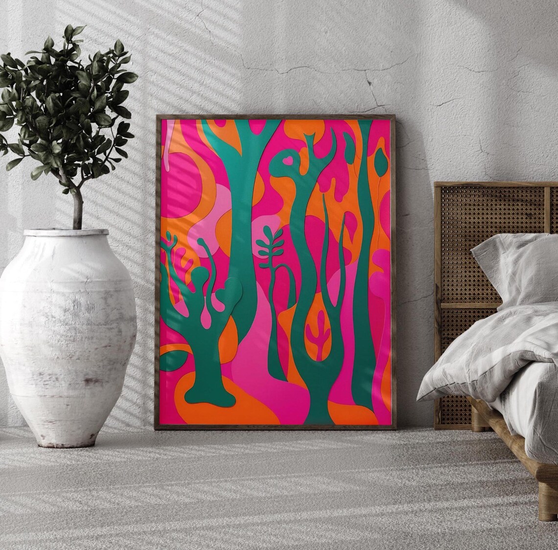 Maximalist Abstract Wall Art, Eclectic Trendy Poster