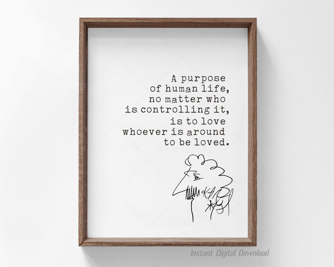 Kurt Vonnegut Love Whoever Is Around Quote Typewriter Inspirational Poster - Image 4