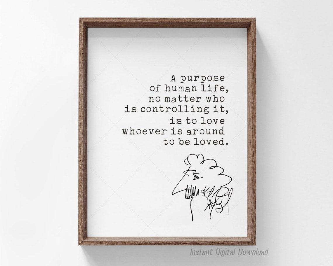 Kurt Vonnegut Quote Book Lovers Gifts Instant Art Poster The Sirens Of Titan Love Whoever Is Around Print Locally - Image 4