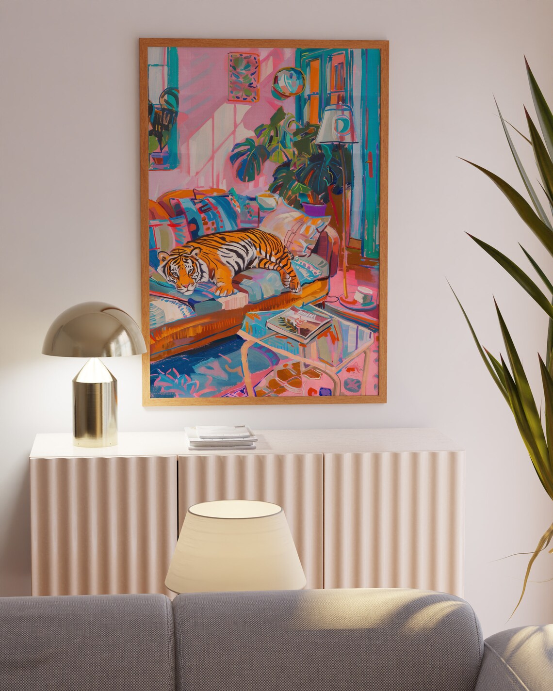 Tiger Poster, Maximalist Pink Aesthetic Art Print - Image 3